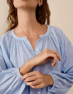 Organic Cotton Stripe Boho Blouse