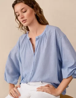 Organic Cotton Stripe Boho Blouse