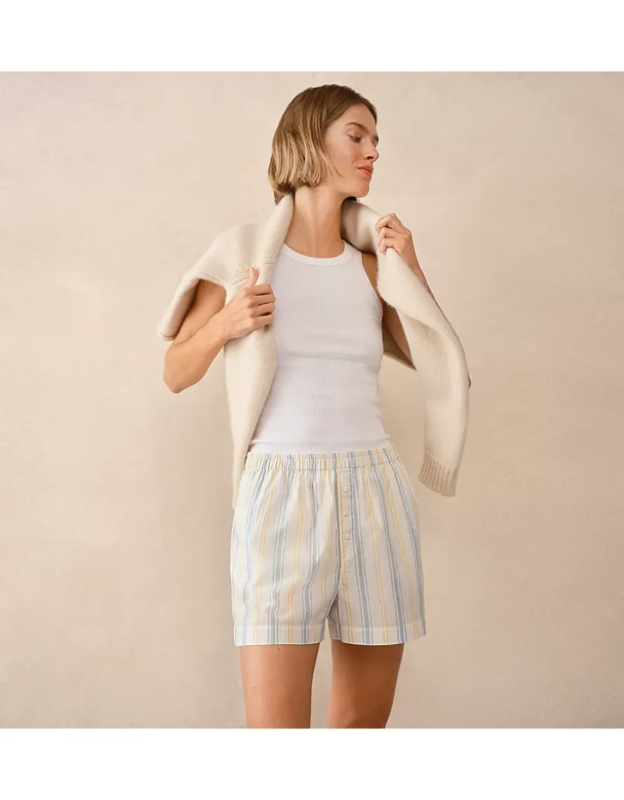 Organic Cotton Stripe Relaxed Boxer Shorts