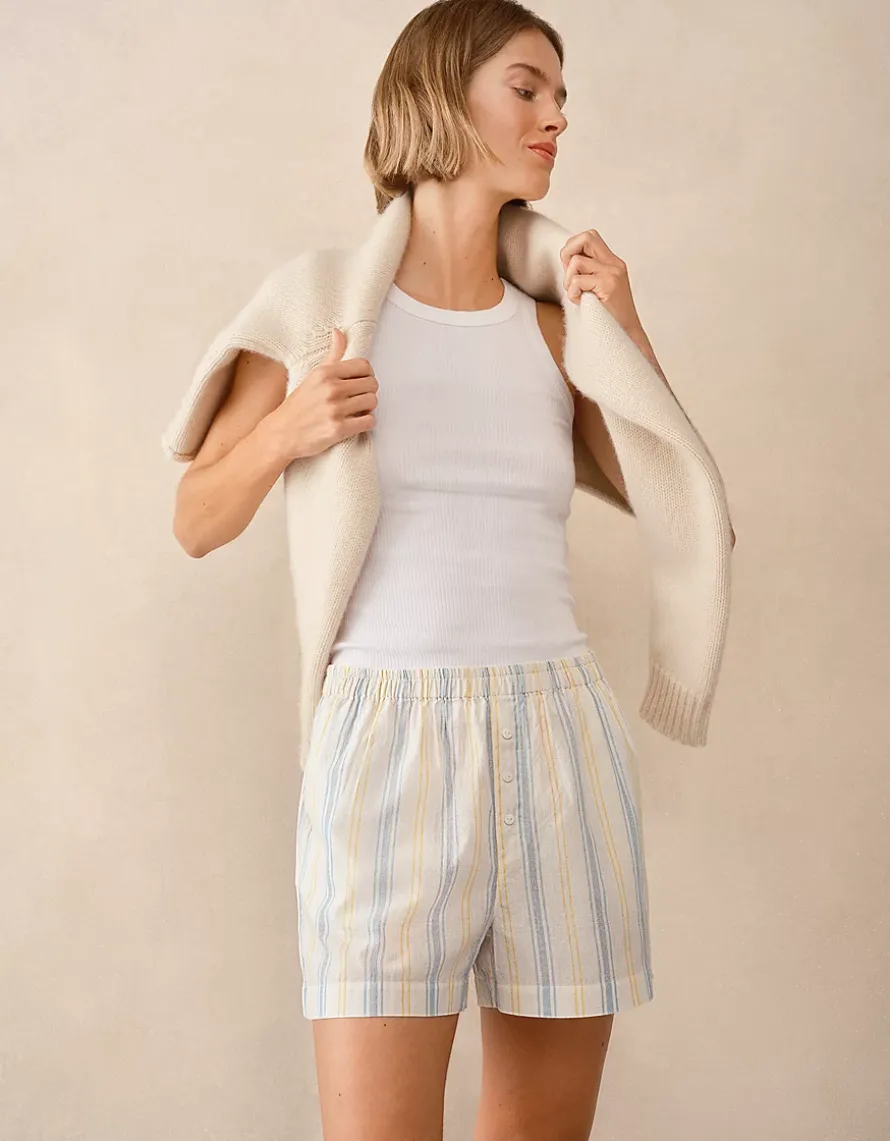 Organic Cotton Stripe Relaxed Boxer Shorts