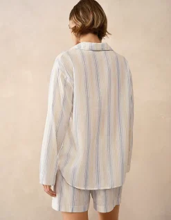 Organic Cotton Stripe Relaxed Pyjama Shirt