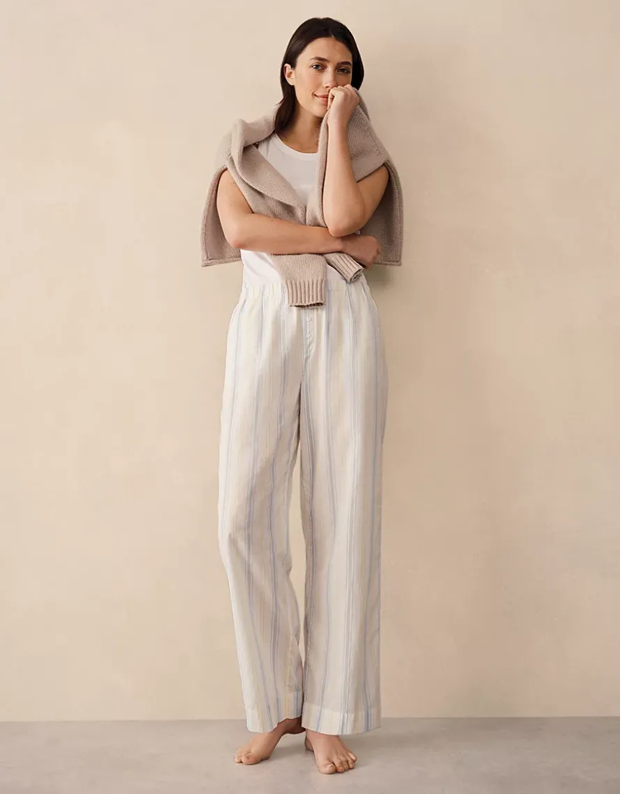 Organic Cotton Stripe Relaxed Pull-On Trousers
