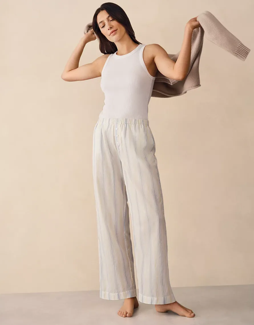 Organic Cotton Stripe Relaxed Pull-On Trousers