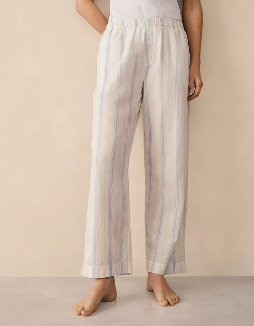 Organic Cotton Stripe Relaxed Pull-On Trousers