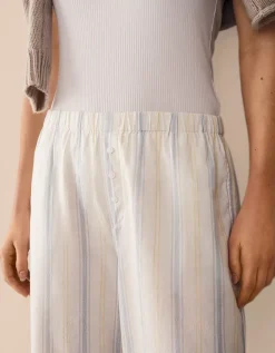 Organic Cotton Stripe Relaxed Pull-On Trousers