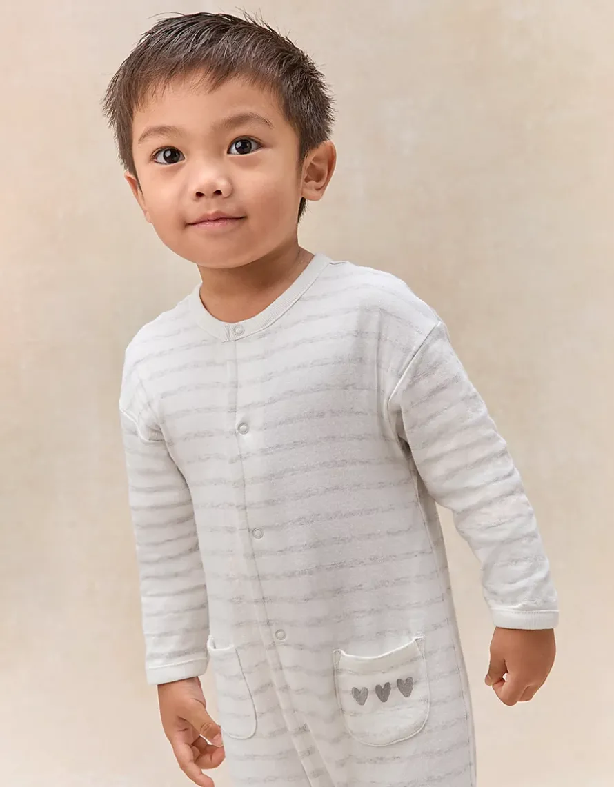 Organic Cotton Stripe Romper (0–24mths)