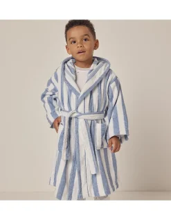 Organic Cotton Stripe Towelling Robe (1–12yrs)