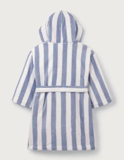 Organic Cotton Stripe Towelling Robe (1–12yrs)