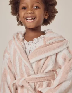 Organic Cotton Stripe Towelling Robe (1–12yrs)