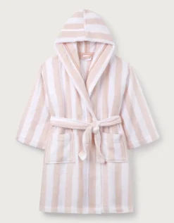 Organic Cotton Stripe Towelling Robe (1–12yrs)