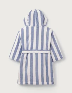 Organic Cotton Stripe Towelling Robe (1–12yrs)