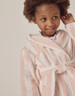 Organic Cotton Stripe Towelling Robe (1–12yrs)