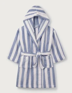 Organic Cotton Stripe Towelling Robe (1–12yrs)