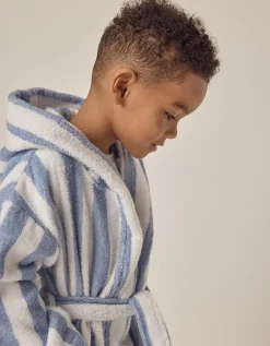 Organic Cotton Stripe Towelling Robe (1–12yrs)