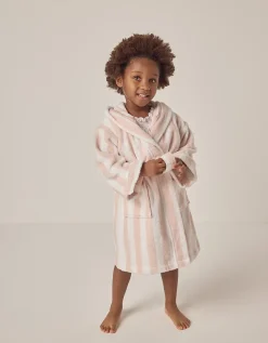 Organic Cotton Stripe Towelling Robe (1–12yrs)