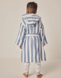 Organic Cotton Stripe Towelling Robe (1–12yrs)