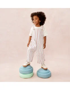 Organic Cotton Stripe Twill Romper T-Shirt & Socks Set (0–4yrs)
