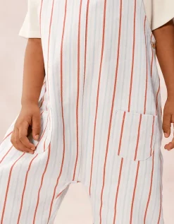 Organic Cotton Stripe Twill Romper T-Shirt & Socks Set (0–4yrs)