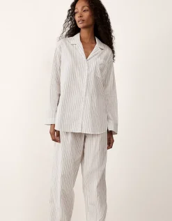 Organic Cotton Stripe Voile Pyjama Set