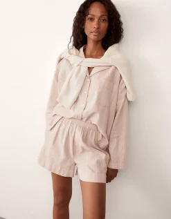 Organic Cotton Textured Stripe Shorts