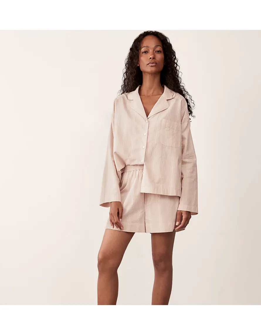 Organic Cotton Textured Stripe Shorts