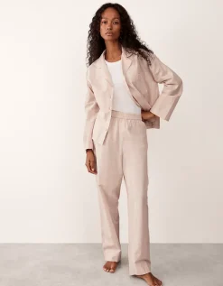 Organic Cotton Textured Stripe Pyjama Bottoms
