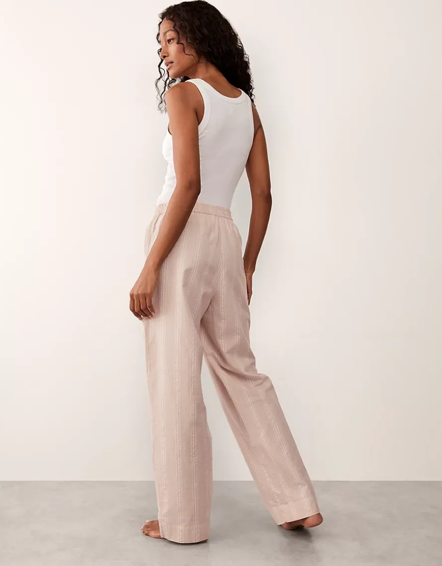 Organic Cotton Textured Stripe Pyjama Bottoms