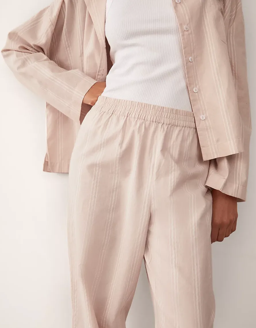 Organic Cotton Textured Stripe Pyjama Bottoms