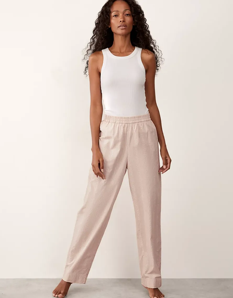 Organic Cotton Textured Stripe Pyjama Bottoms