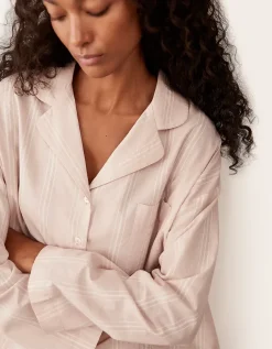 Organic Cotton Textured Stripe Pyjama Shirt