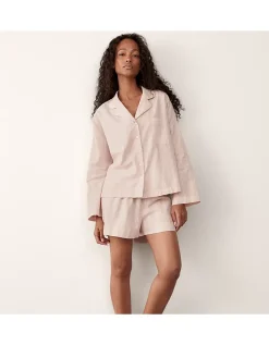 Organic Cotton Textured Stripe Pyjama Shirt