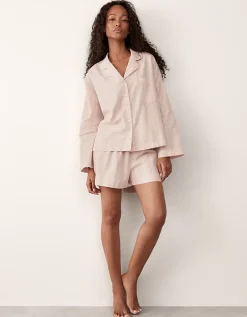 Organic Cotton Textured Stripe Pyjama Shirt