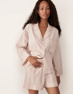 Organic Cotton Textured Stripe Pyjama Shirt