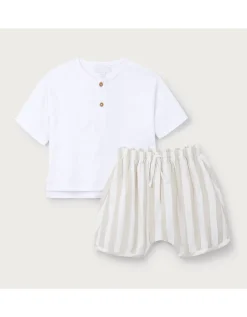 Organic Cotton Top & Stripe Bloomers Set (0–2yrs)