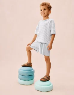 Organic Cotton Towelling T-Shirt Shorts & Hat Set (0–4yrs)