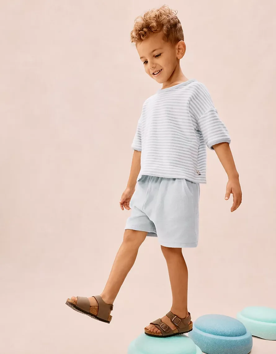 Organic Cotton Towelling T-Shirt Shorts & Hat Set (0–4yrs)