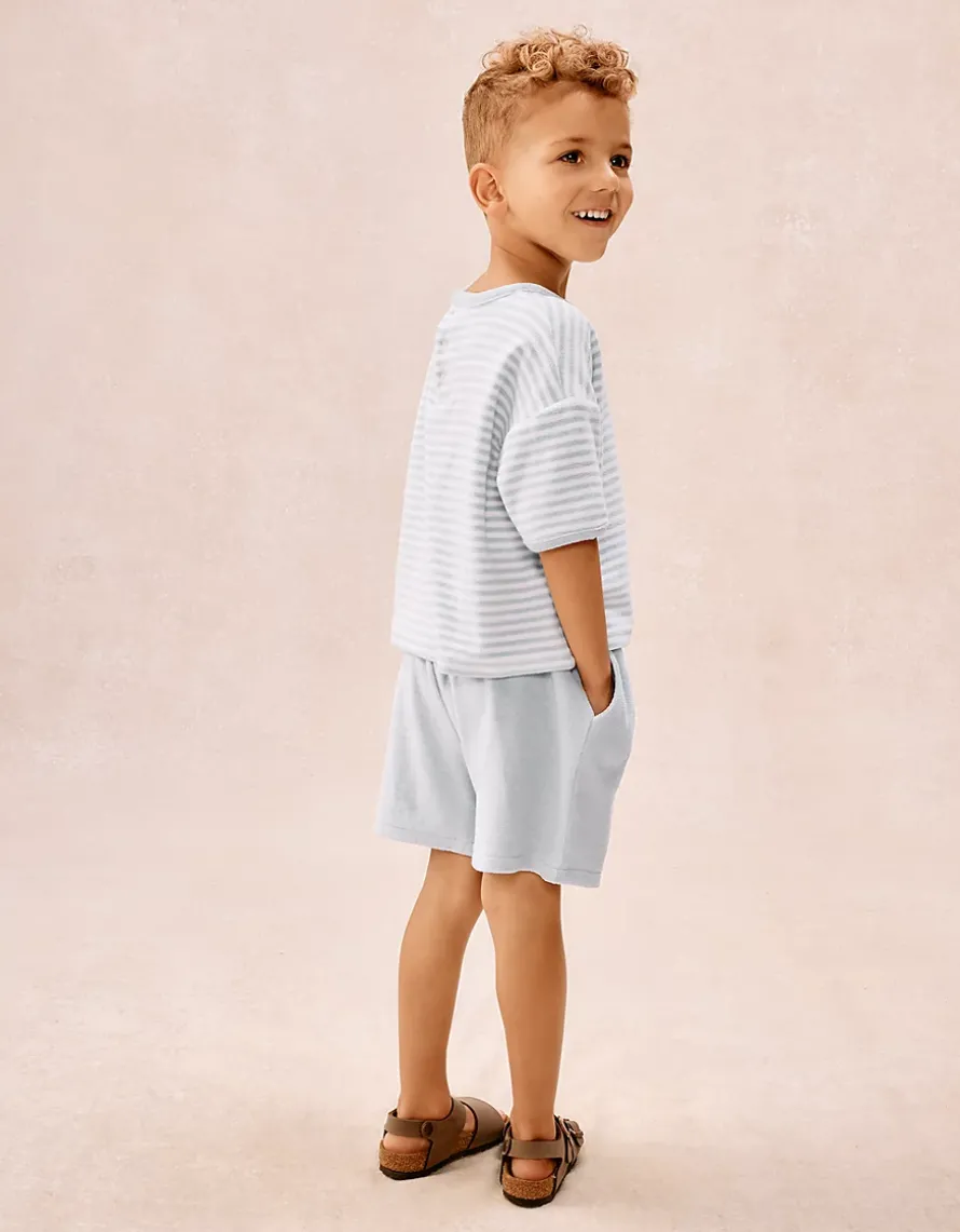 Organic Cotton Towelling T-Shirt Shorts & Hat Set (0–4yrs)