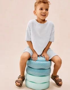 Organic Cotton Towelling T-Shirt Shorts & Hat Set (0–4yrs)
