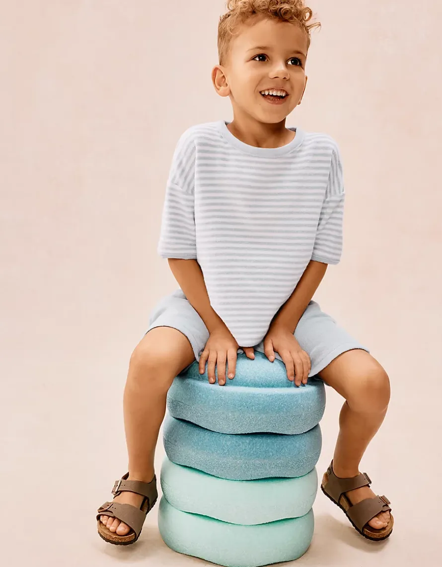 Organic Cotton Towelling T-Shirt Shorts & Hat Set (0–4yrs)