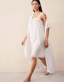 Organic Cotton Voile Embroidered Strap Detail Nightie
