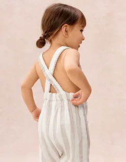 Organic Crinkle Cotton Stripe Romper & Hat Set (0–2yrs)