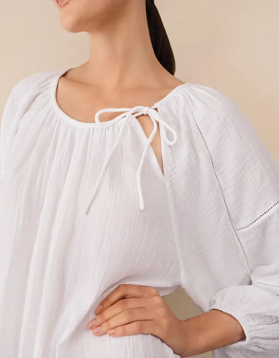 Organic Double Cotton Gauze Boho Midi Nightie