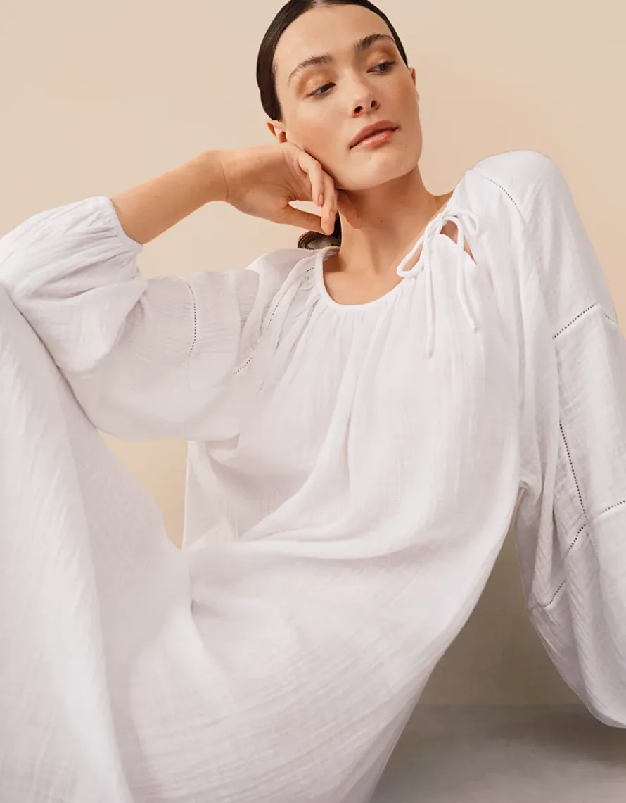 Organic Double Cotton Gauze Boho Midi Nightie