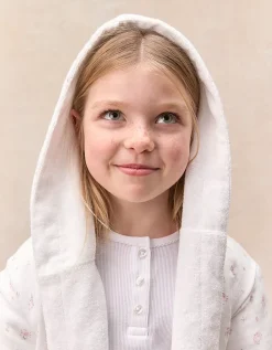 Organic Double Cotton Minnie Floral Towelling Robe (2–12yrs)