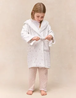 Organic Double Cotton Minnie Floral Towelling Robe (2–12yrs)