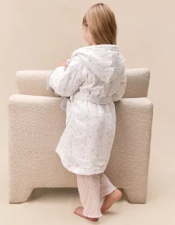 Organic Double Cotton Minnie Floral Towelling Robe (2–12yrs)