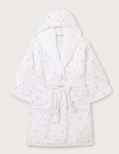 Organic Double Cotton Minnie Floral Towelling Robe (2–12yrs)