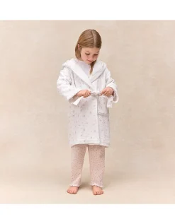 Organic Double Cotton Minnie Floral Towelling Robe (2–12yrs)