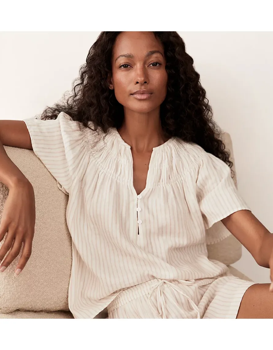 Organic Double Cotton Stripe Boho Pyjama Set