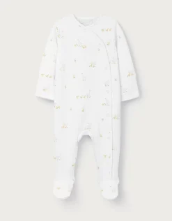 Organic Quilted Cotton Blend Walking Ducklings Wrap Sleepsuit (0–24mths)
